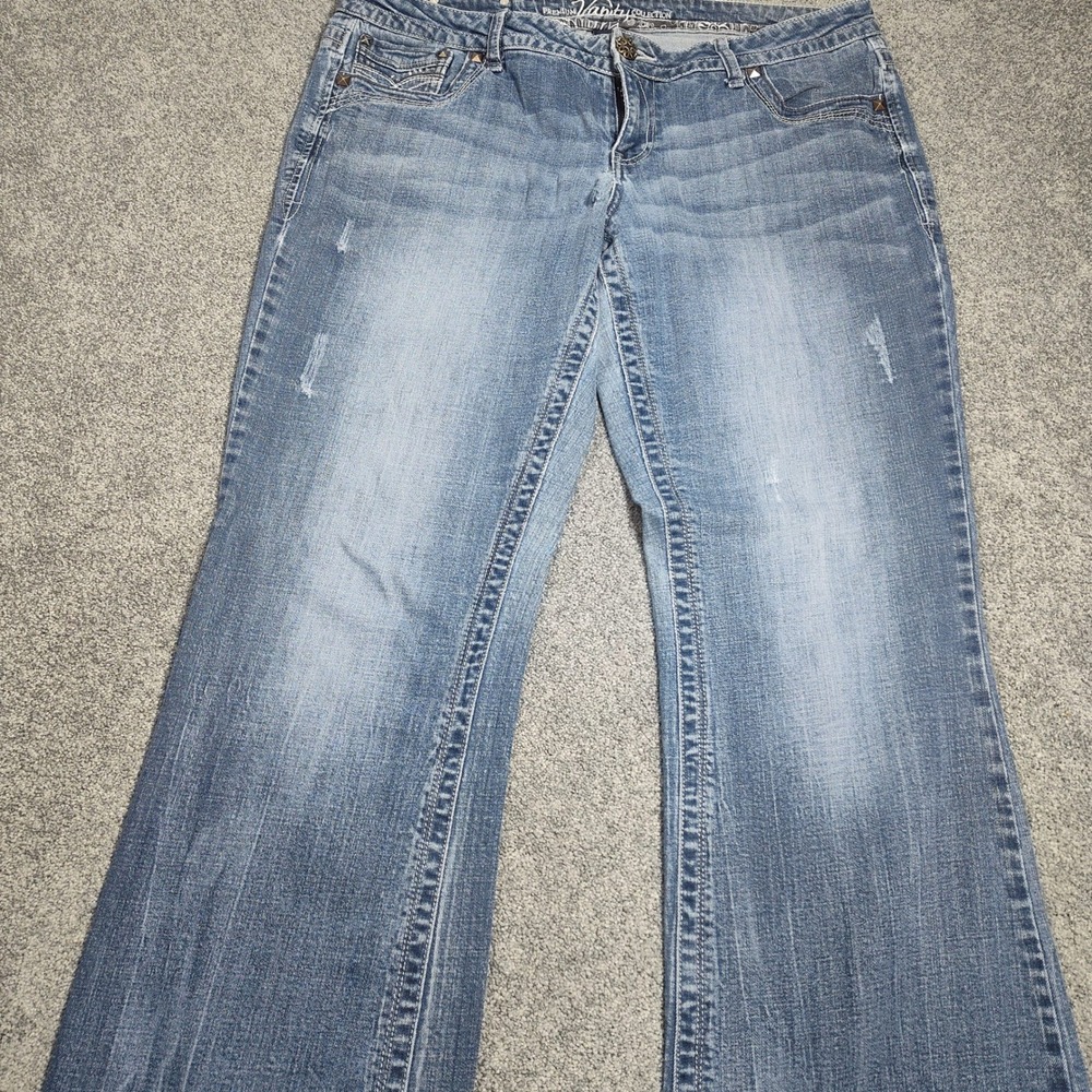 Vanity Premium Collection Women's Jeans Blue‎ Denim Embellished Bootcut 32W/33L